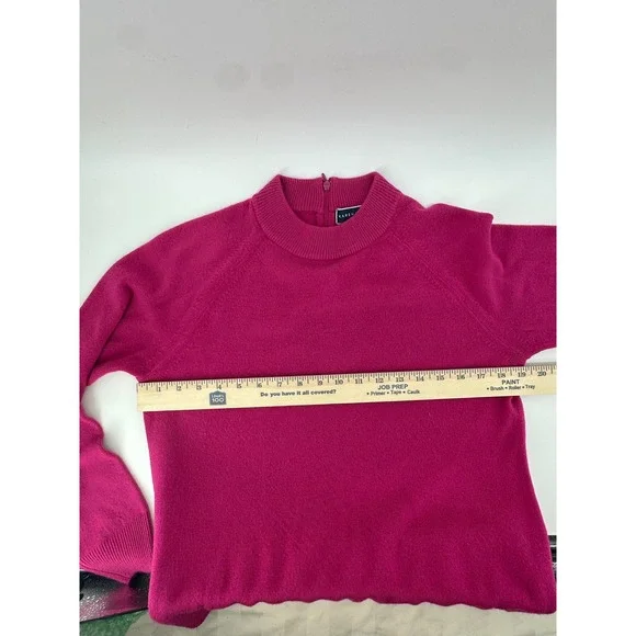 Karen Scott Pink Romantic Med Mock Neck Back Zip Knit Sweater Preppy Old Money - Picture 10 of 16
